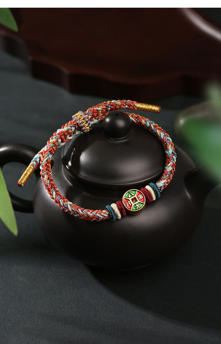 《Eight Directions of Wealth》 Ethnic Style Multicolored Rope Lucky Bracelet