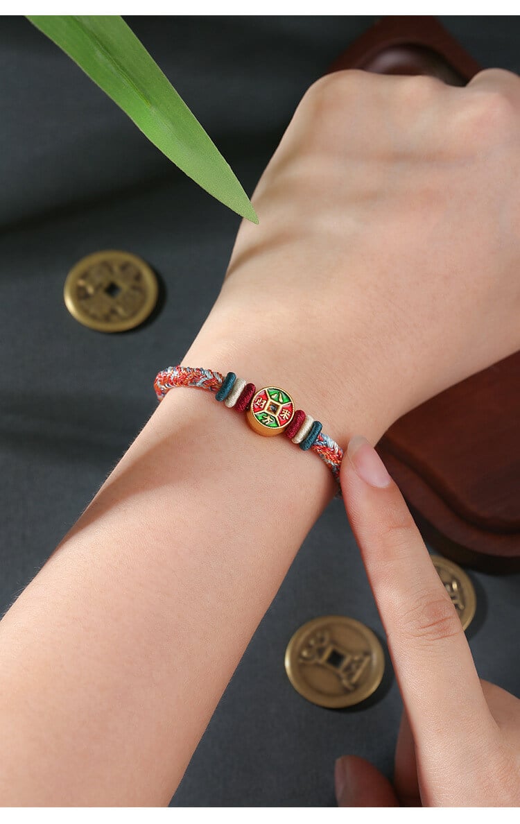 《Eight Directions of Wealth》 Ethnic Style Multicolored Rope Lucky Bracelet