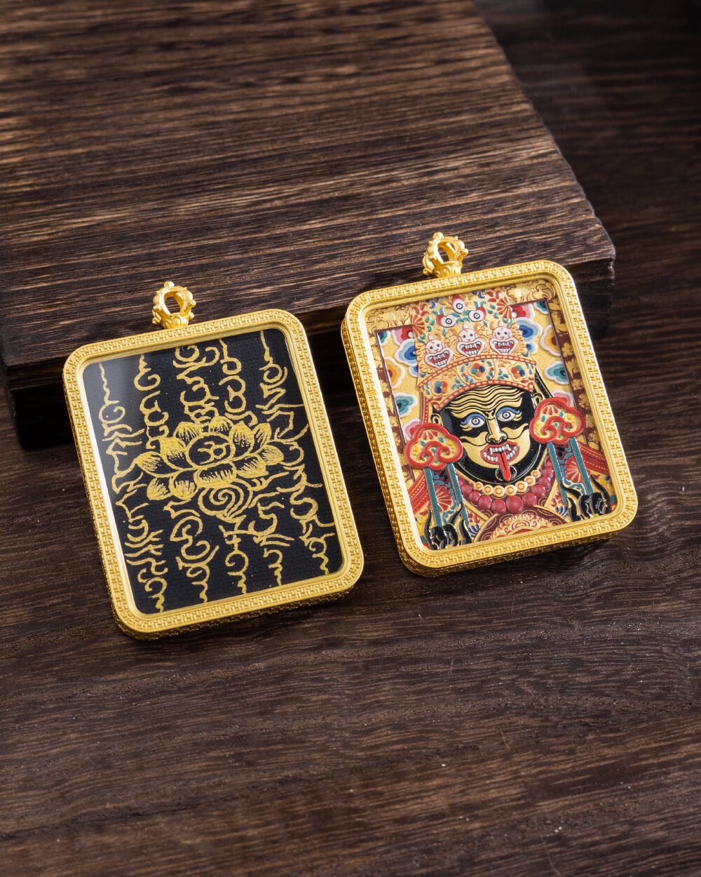 Zakhira Mantra Five Scriptures Tibetan Thangka Pendant