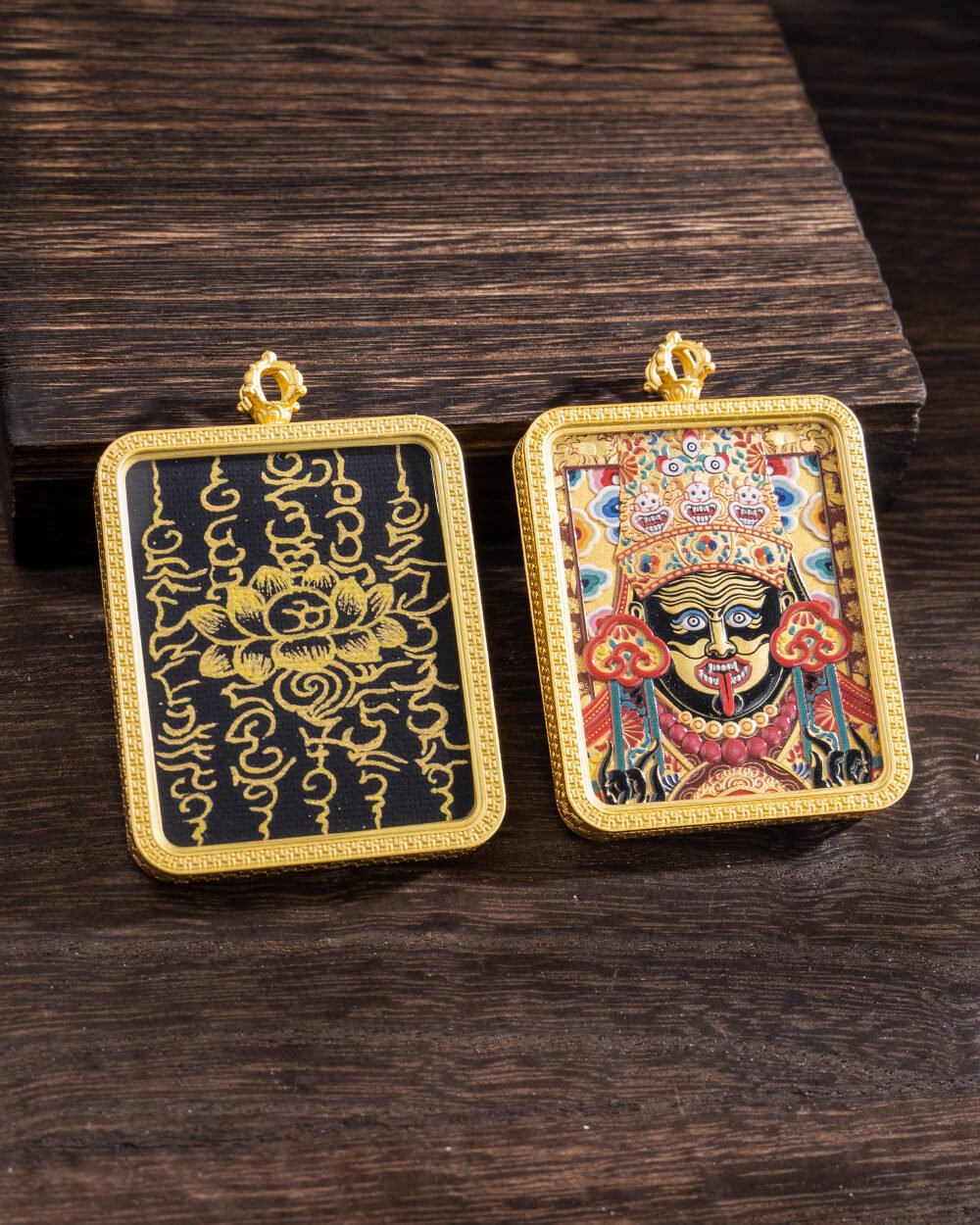 Zakhira Mantra Five Scriptures Tibetan Thangka Pendant