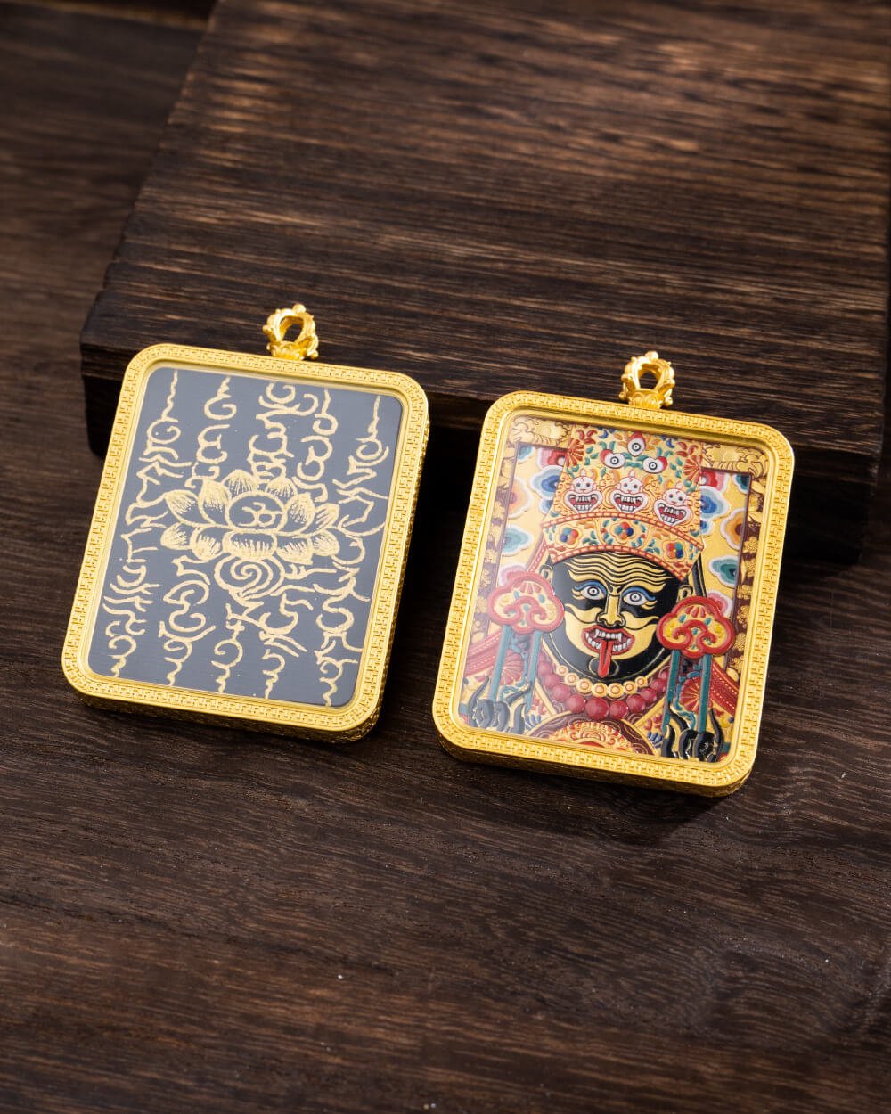 Zakhira Mantra Five Scriptures Tibetan Thangka Pendant