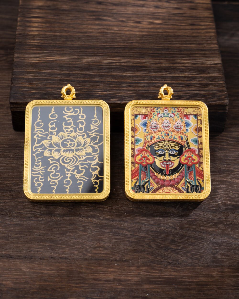 Zakhira Mantra Five Scriptures Tibetan Thangka Pendant