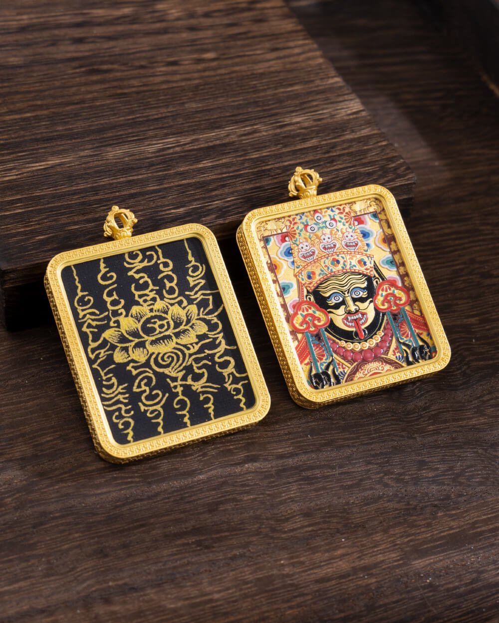 Zakhira Mantra Five Scriptures Tibetan Thangka Pendant