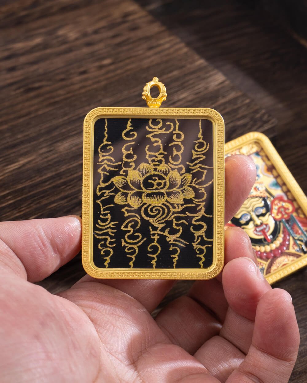 Zakhira Mantra Five Scriptures Tibetan Thangka Pendant