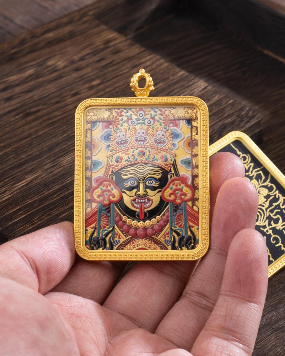 Zakhira Mantra Five Scriptures Tibetan Thangka Pendant