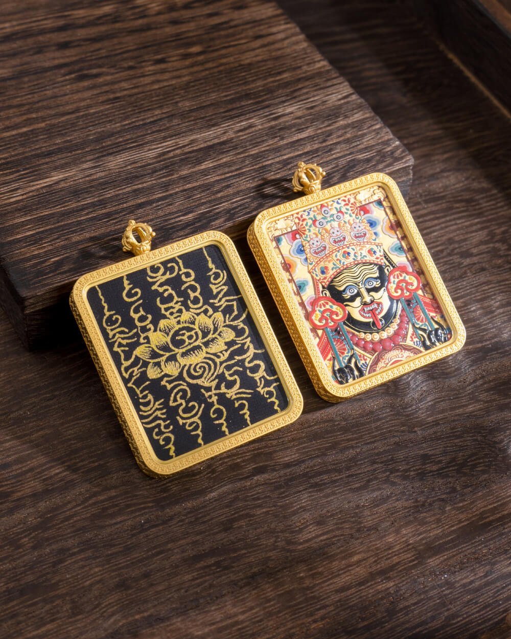 Zakhira Mantra Five Scriptures Tibetan Thangka Pendant