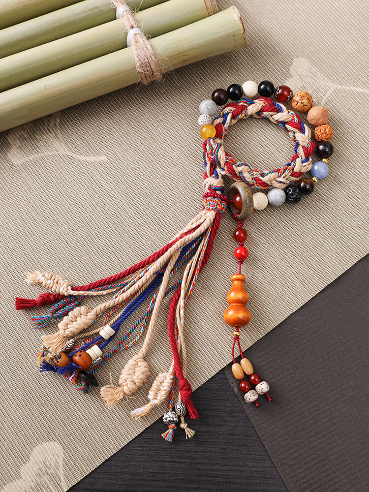 18 Beads ~ Tibetan Style Multicolored Ethnic Double Strand Bracele