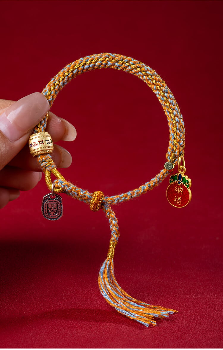 《Inviting Wealth and Blessings》 Ethnic Tibetan Style Six-Syllable Mantra Bracelet