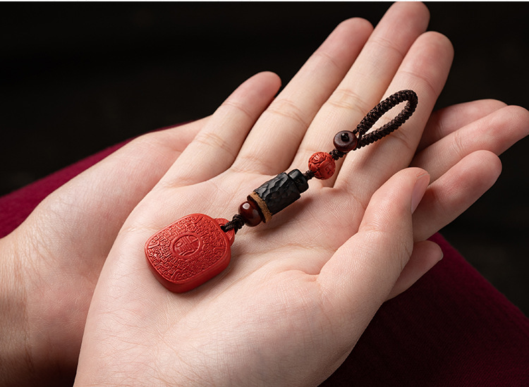 Boundless Zen heart with cinnabar auspicious pendant keychain