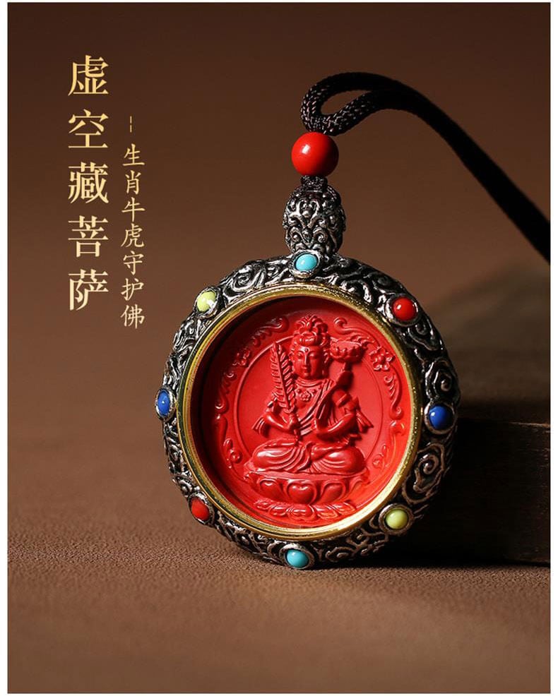 The Twelve Zodiac Signs~Cinnabar Eight Main Guardian Buddha Necklace for Men and Women