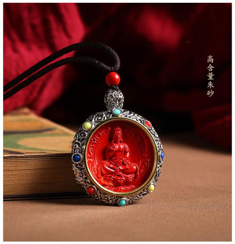 The Twelve Zodiac Signs~Cinnabar Eight Main Guardian Buddha Necklace for Men and Women