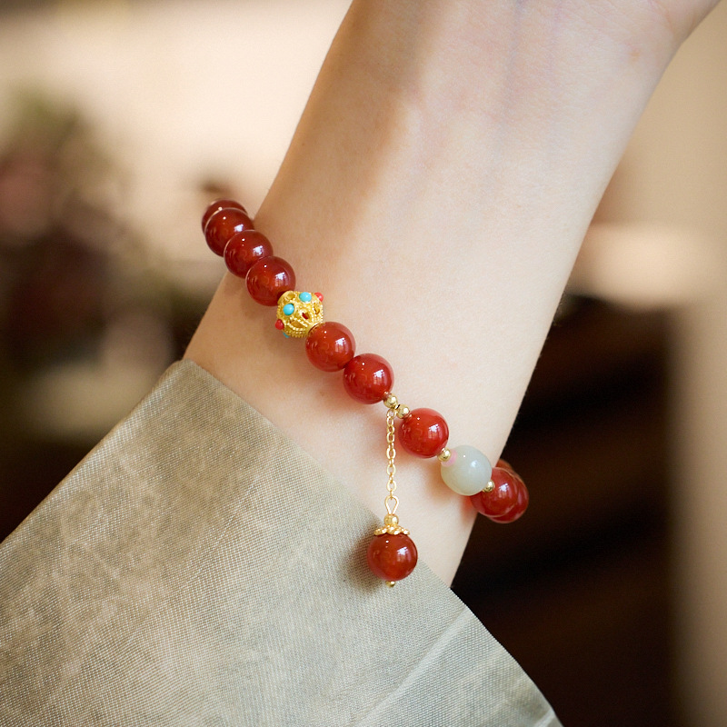 《Transfer Beads》 Natural Red Agate Good Luck Bracelet