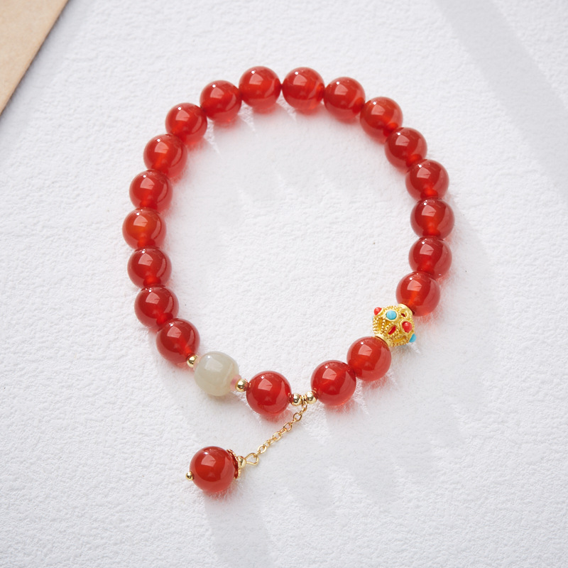 《Transfer Beads》 Natural Red Agate Good Luck Bracelet