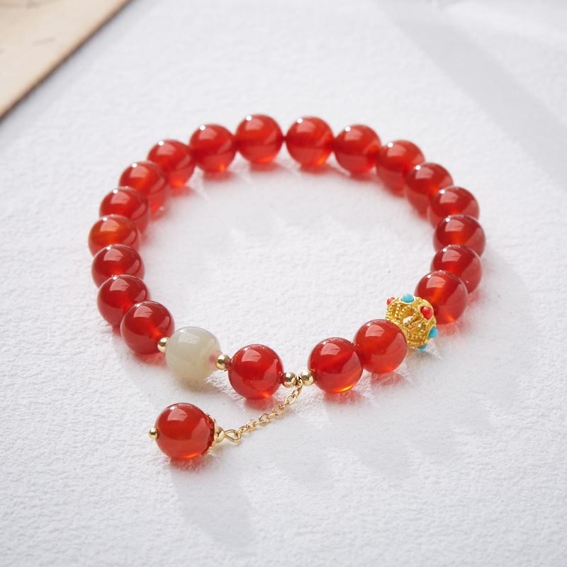 《Transfer Beads》 Natural Red Agate Good Luck Bracelet