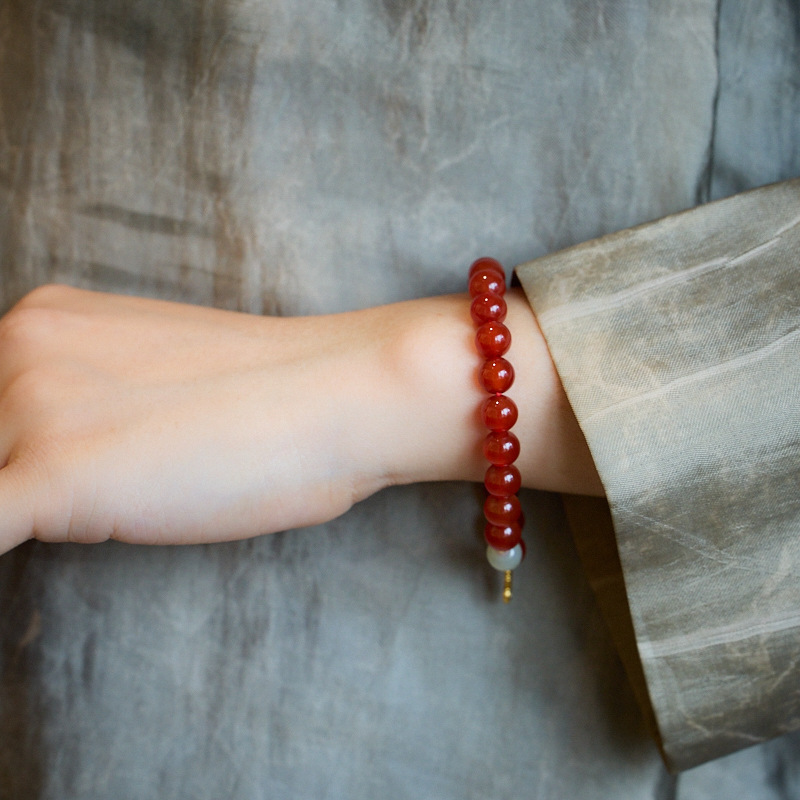 《Transfer Beads》 Natural Red Agate Good Luck Bracelet