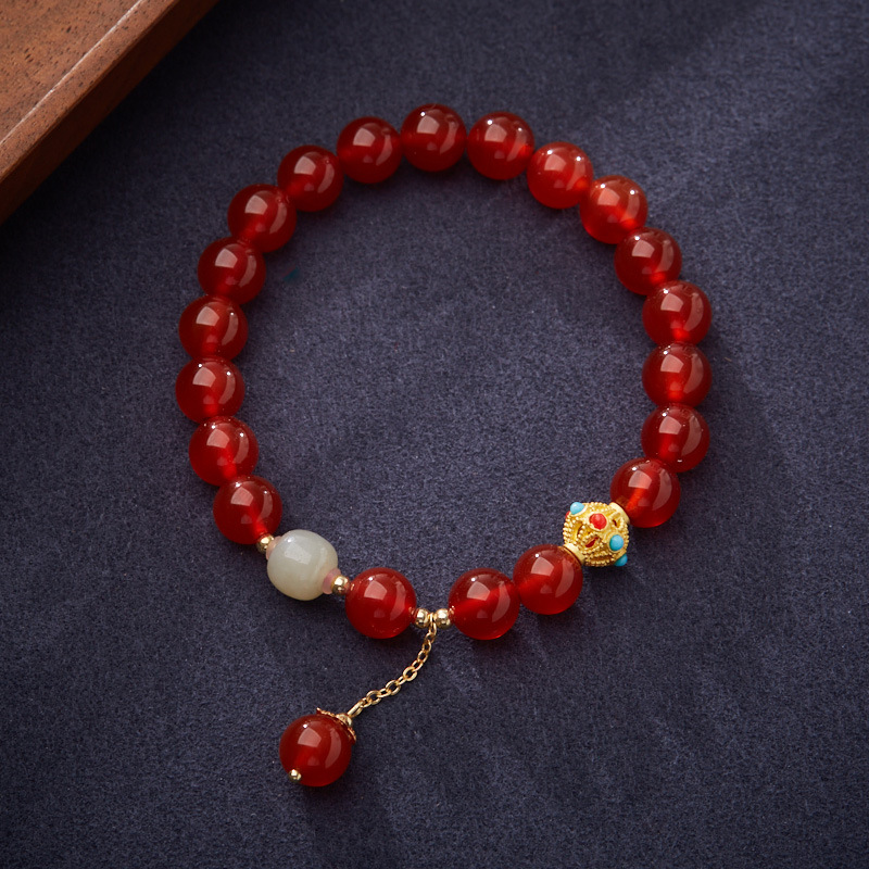 《Transfer Beads》 Natural Red Agate Good Luck Bracelet