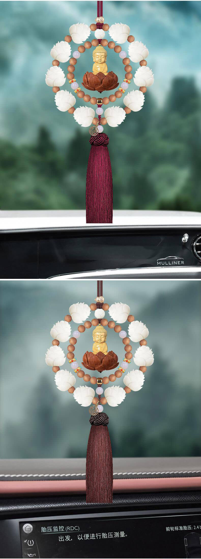 Buddhist Blessings - Bodhi Lotus Peace Buddha Car Hanging Decoration