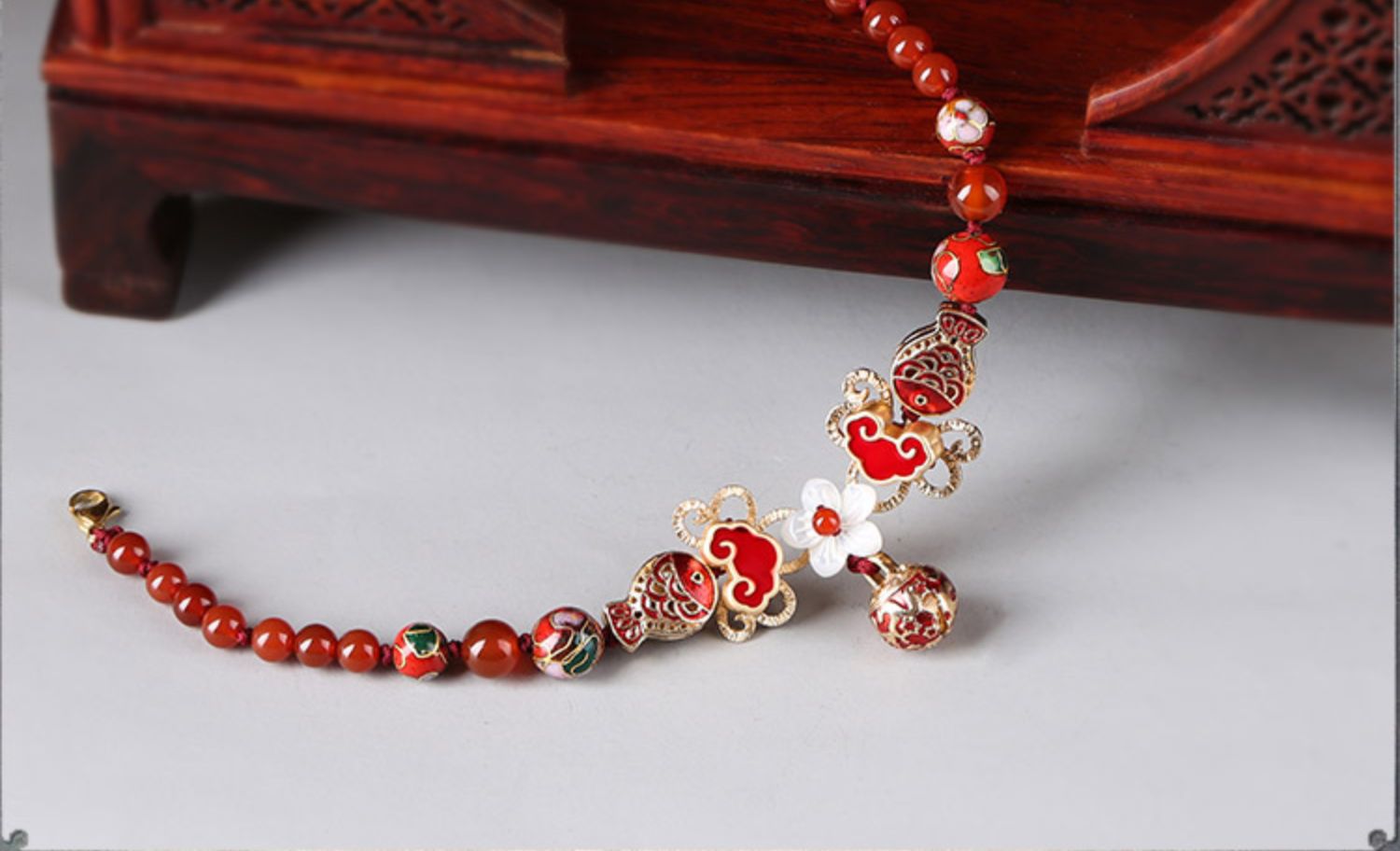 《Lucky Koi》 Cloud Bell Vintage National Style Red Anklet