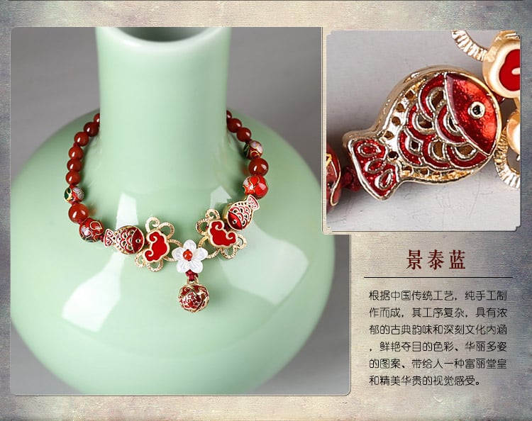 《Lucky Koi》 Cloud Bell Vintage National Style Red Anklet