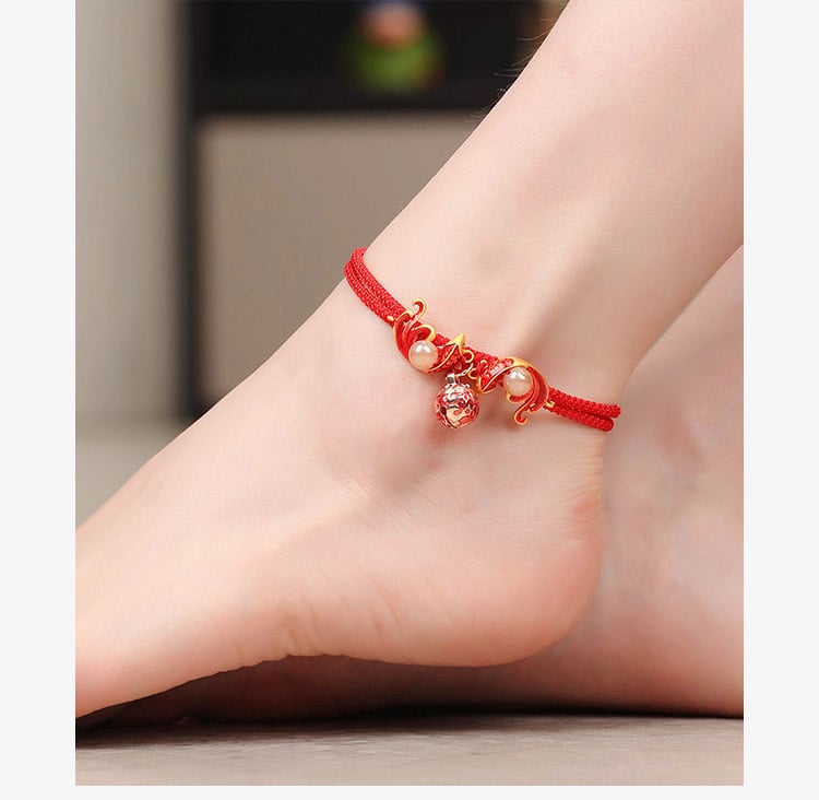 《Graceful Charm》 Red String Lucky Bell Anklet