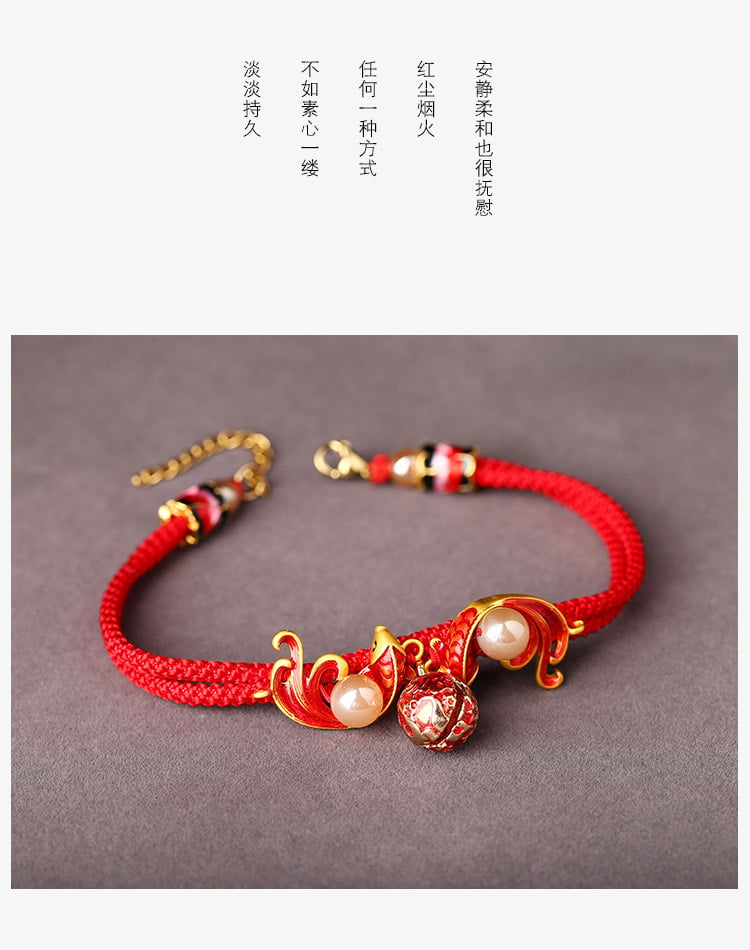 《Graceful Charm》 Red String Lucky Bell Anklet