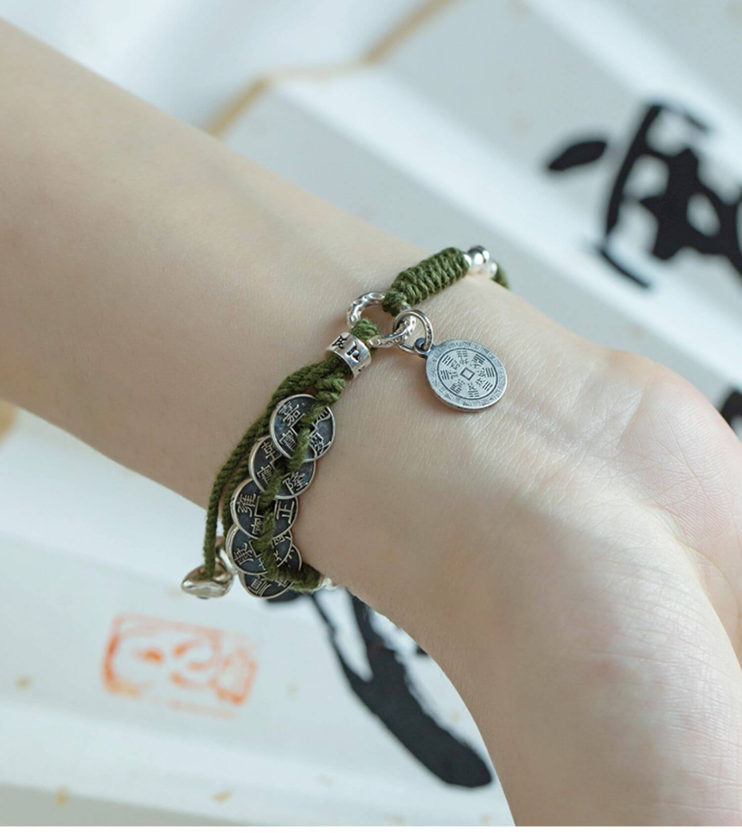 《Ashore Koi》 s925 silver good luck koi Bagua brand Chinese style bracelet