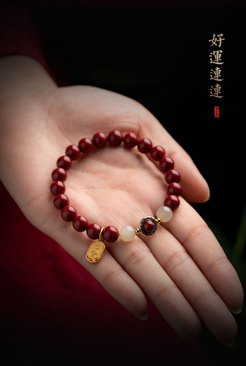 《Six-Word Mantra》 Raw Mineral Purple Gold Sand Bracelet for Men and Women Couples