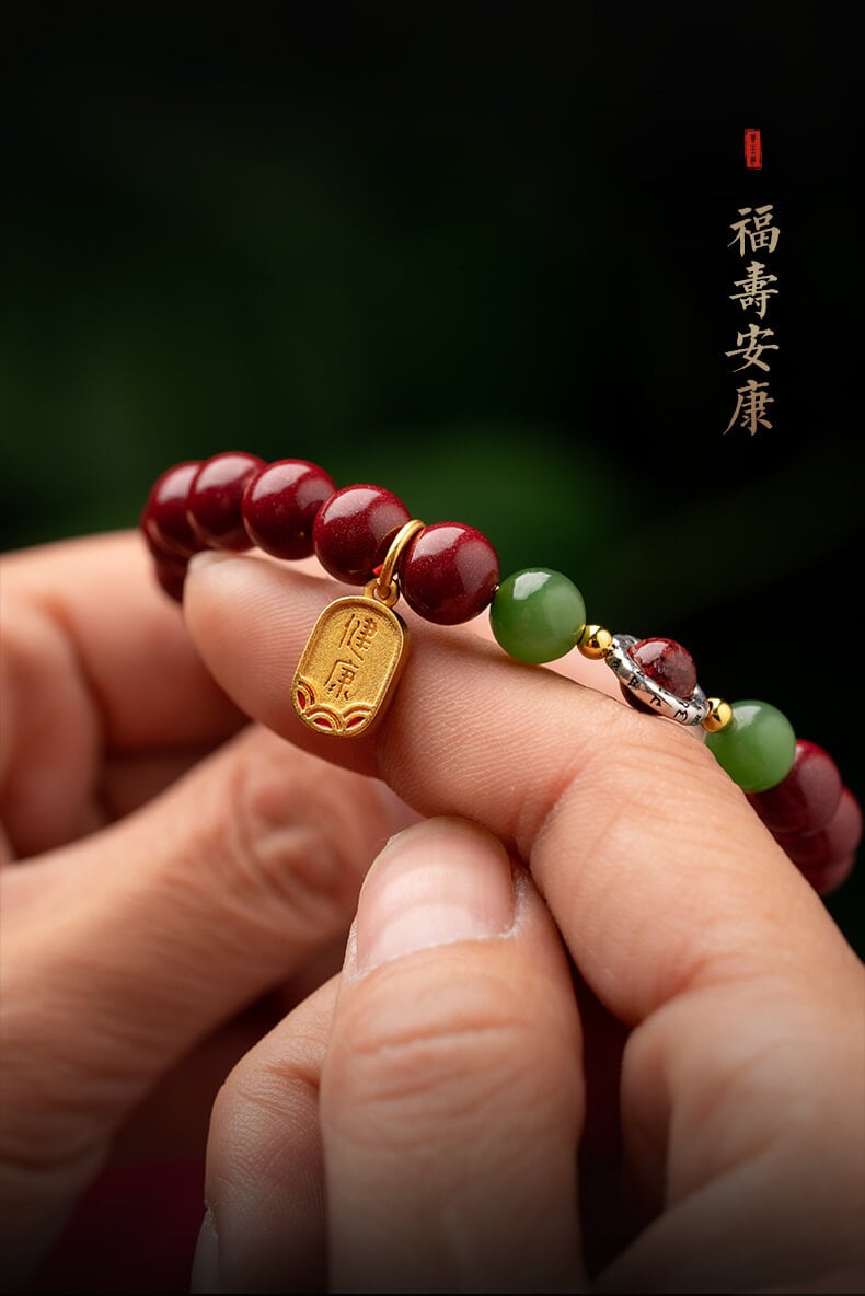 《Six-Word Mantra》 Raw Mineral Purple Gold Sand Bracelet for Men and Women Couples