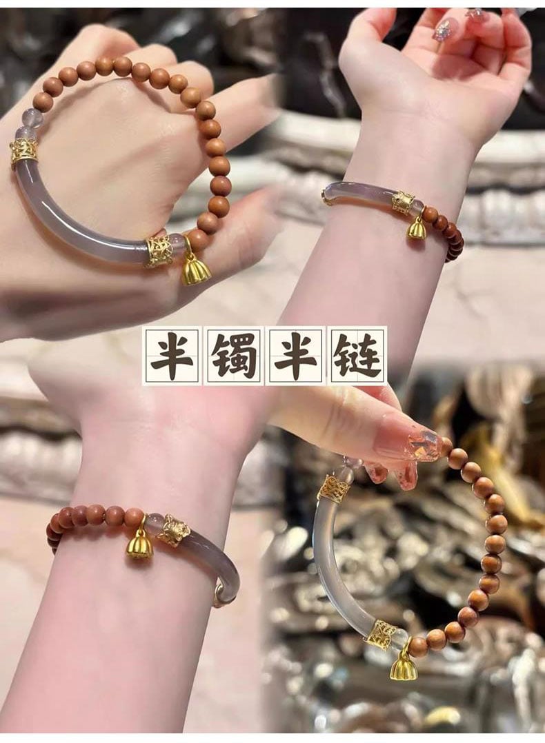 《Ink Clouds and Smoke》 fragrant wood double circle sandalwood bracelet