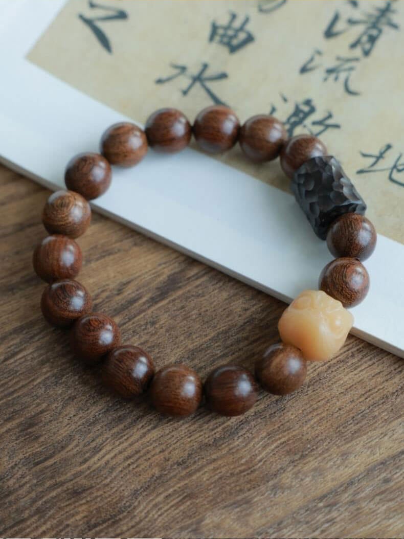 《Awakening Lion》 Ebony Wood Bracelet Playing Bracelet