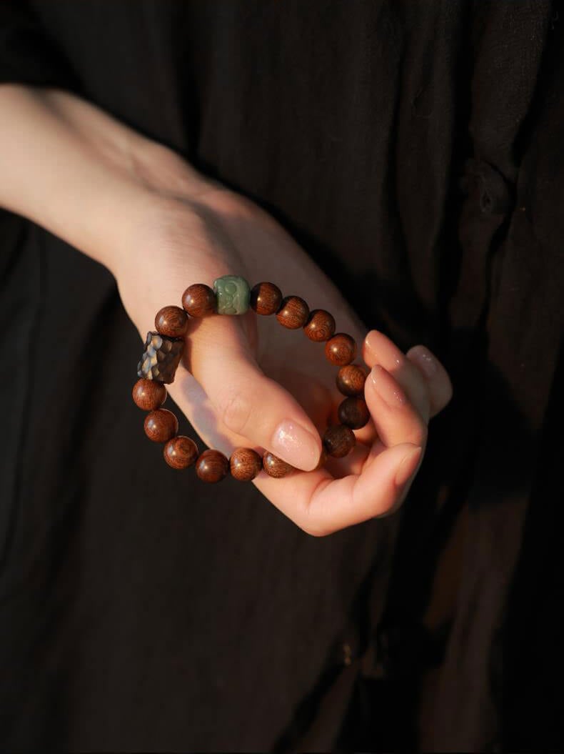 《Awakening Lion》 Ebony Wood Bracelet Playing Bracelet