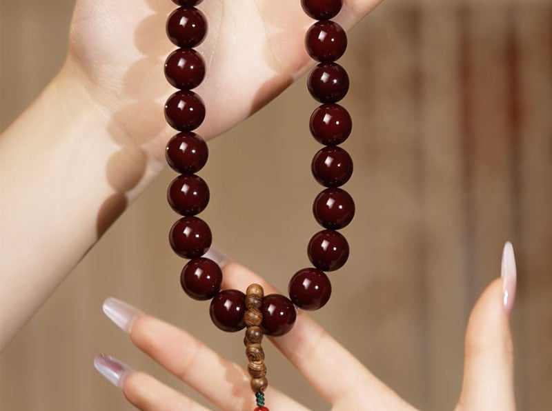 《Blessings》 Original White Jade Bodhi Root Bracelet Hand-held Tray