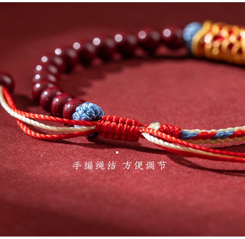 《Koi Accompanying》 Cinnabar comes ashore koi braided bracelet