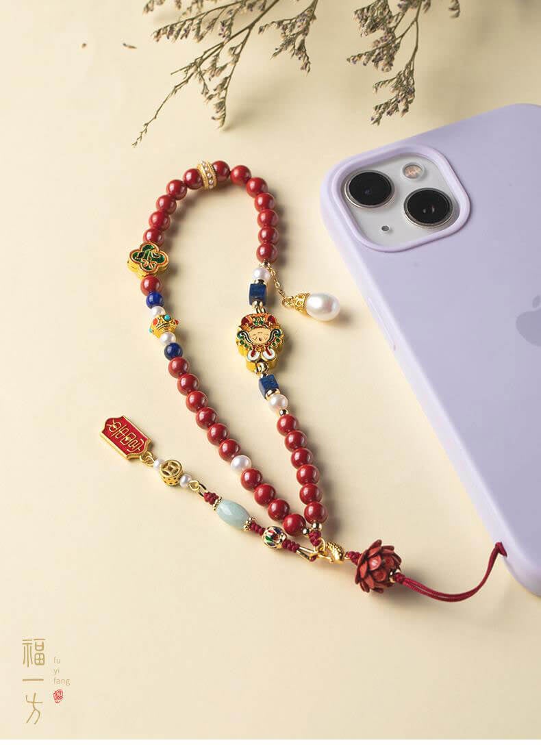 Peace and peace ~ Year of the Dragon, Lotus Blessing and Peace, Lord Rabbit mobile phone chain