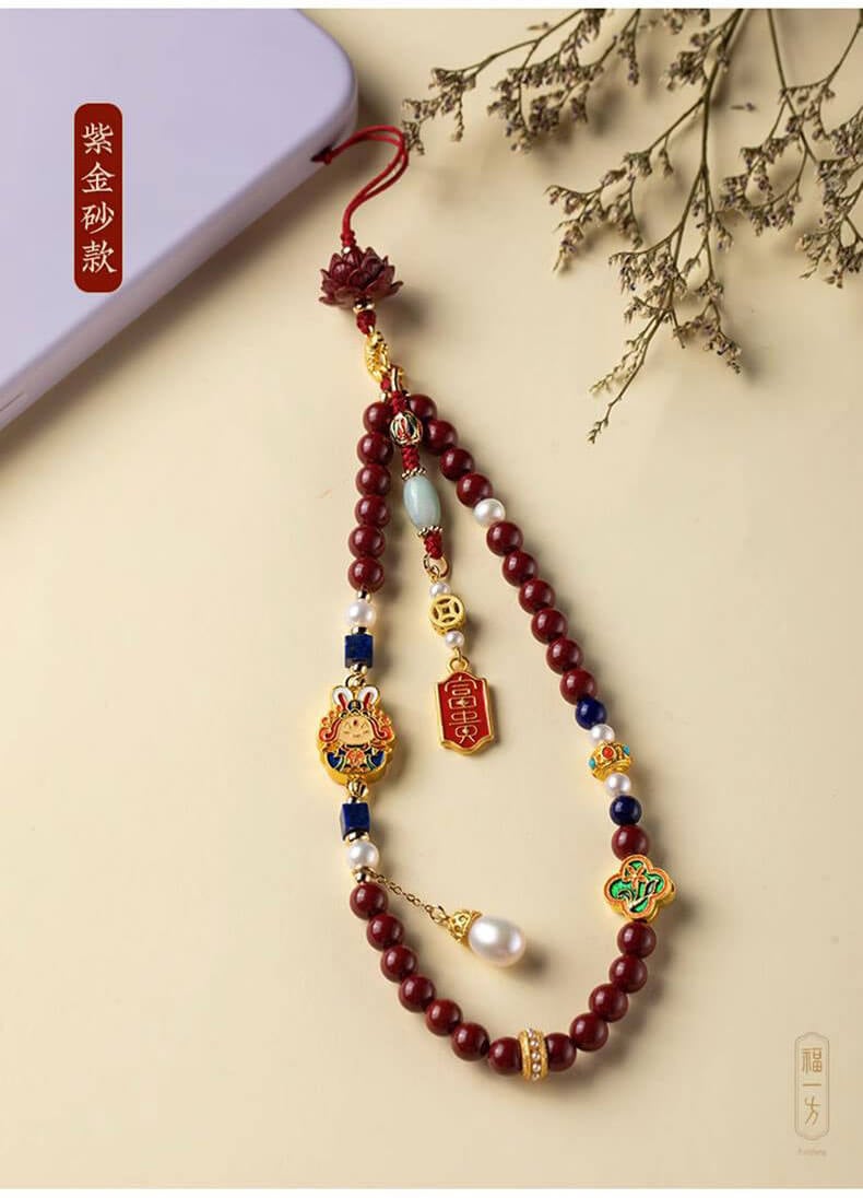 Peace and peace ~ Year of the Dragon, Lotus Blessing and Peace, Lord Rabbit mobile phone chain