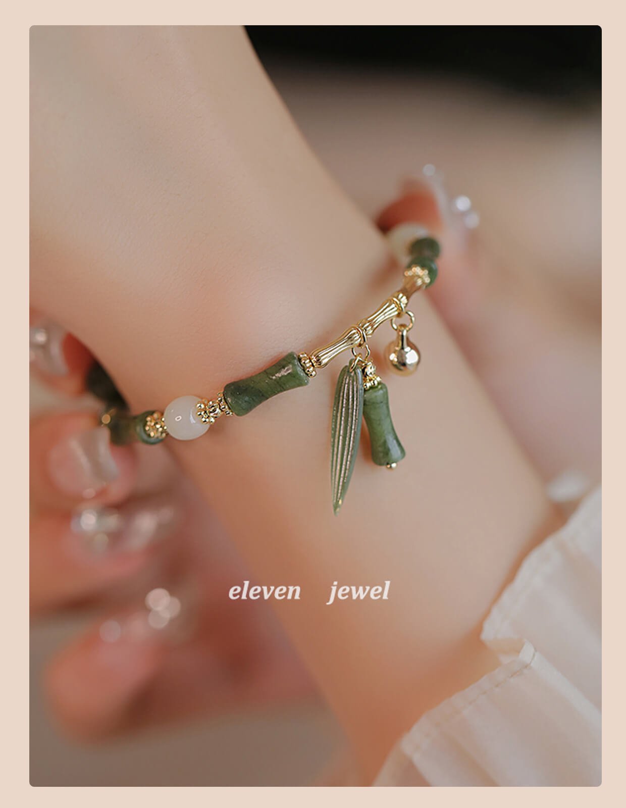 《Listening to Bamboo in Dreams》 National Style New Chinese Style Bamboo Hetian Jade Bracelet