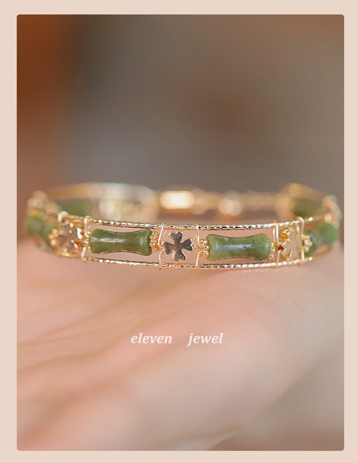 《Bamboo brings joy》 New Chinese style peridot bamboo bracelet