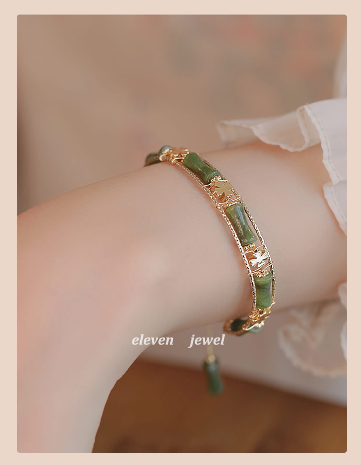 《Bamboo brings joy》 New Chinese style peridot bamboo bracelet