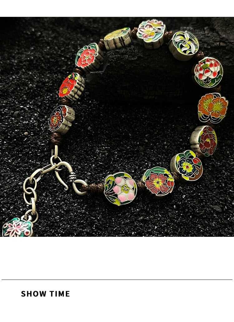 《Twelve Flower Gods》 999 sterling silver Flower God Bracelet