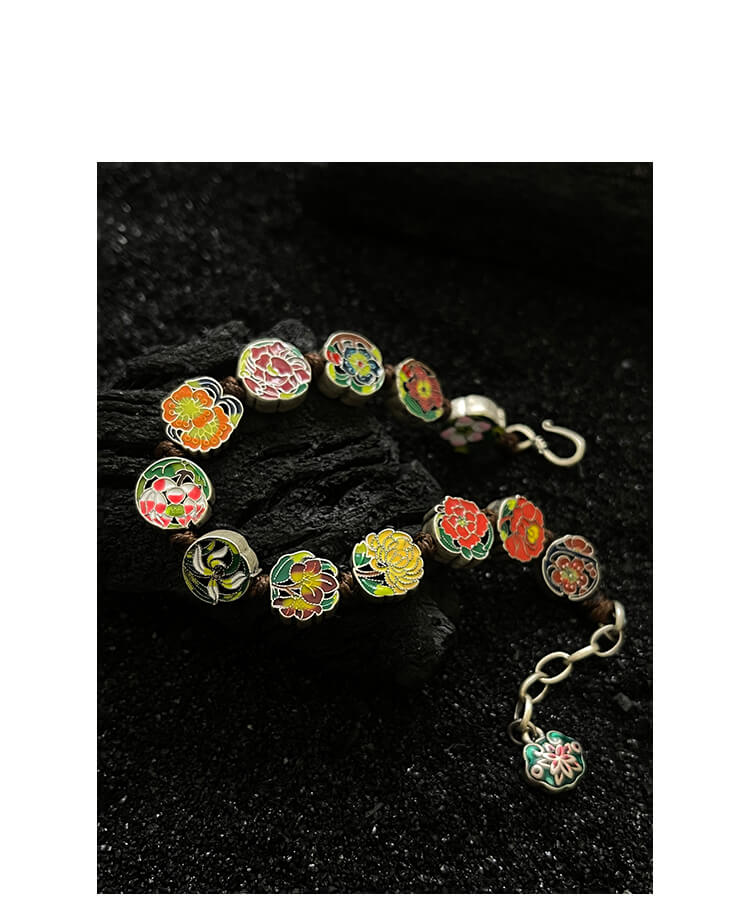 《Twelve Flower Gods》 999 sterling silver Flower God Bracelet