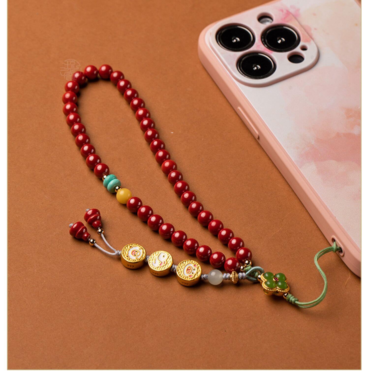 Three-in-one and six-in-one ~ Cinnabar twelve zodiac signs anti-lost mobile phone pendant