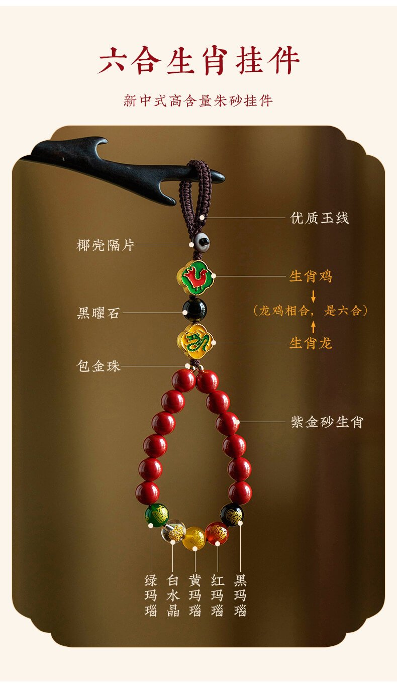 Five-Way God of Wealth~Liuhe Zodiac Lucky Key Mobile Phone Chain