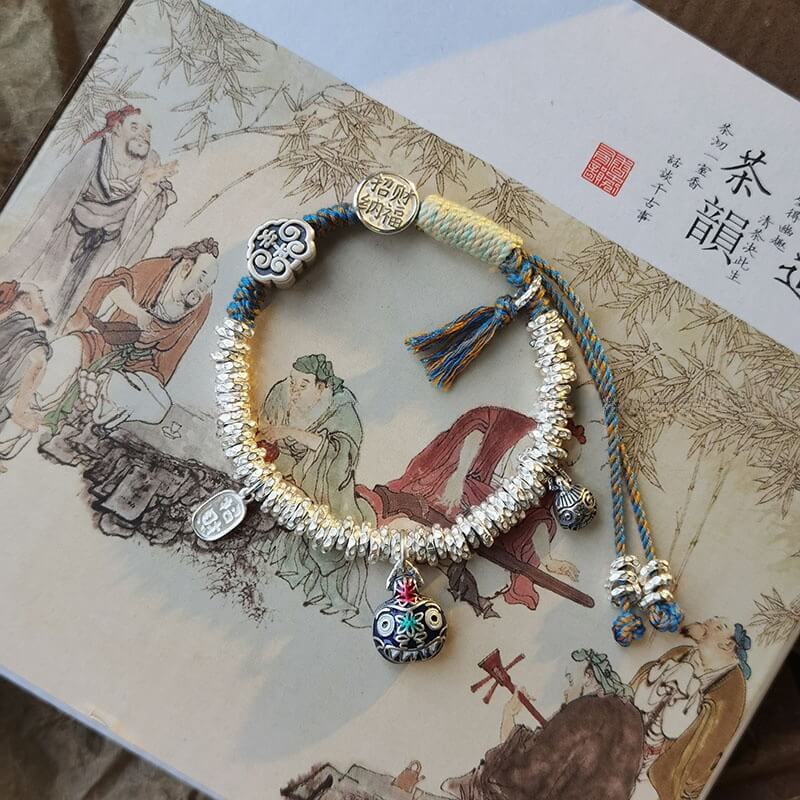 《Gold Swallowing Beast》 999 sterling silver new Chinese style bracelet to attract wealth and bring good fortune