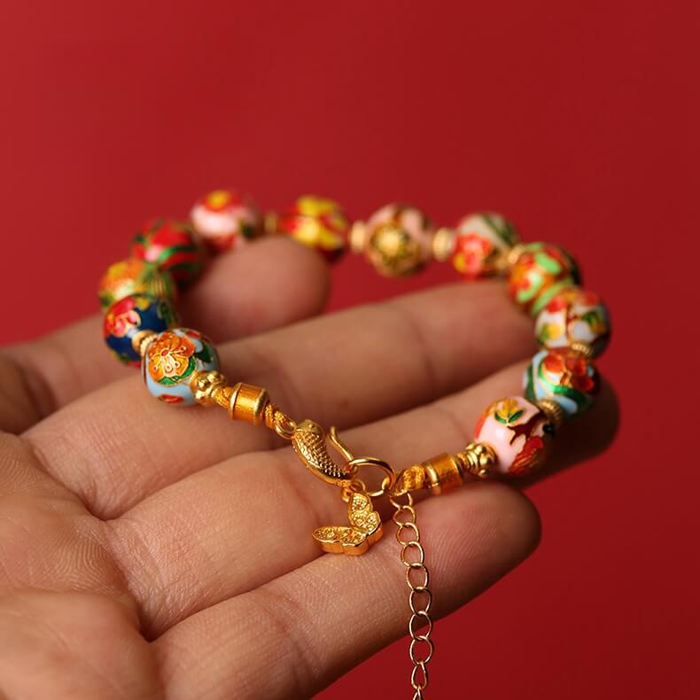 《Twelve Birthdays》 Flower God Enamel Colorful Year of the Dragon Bracelet