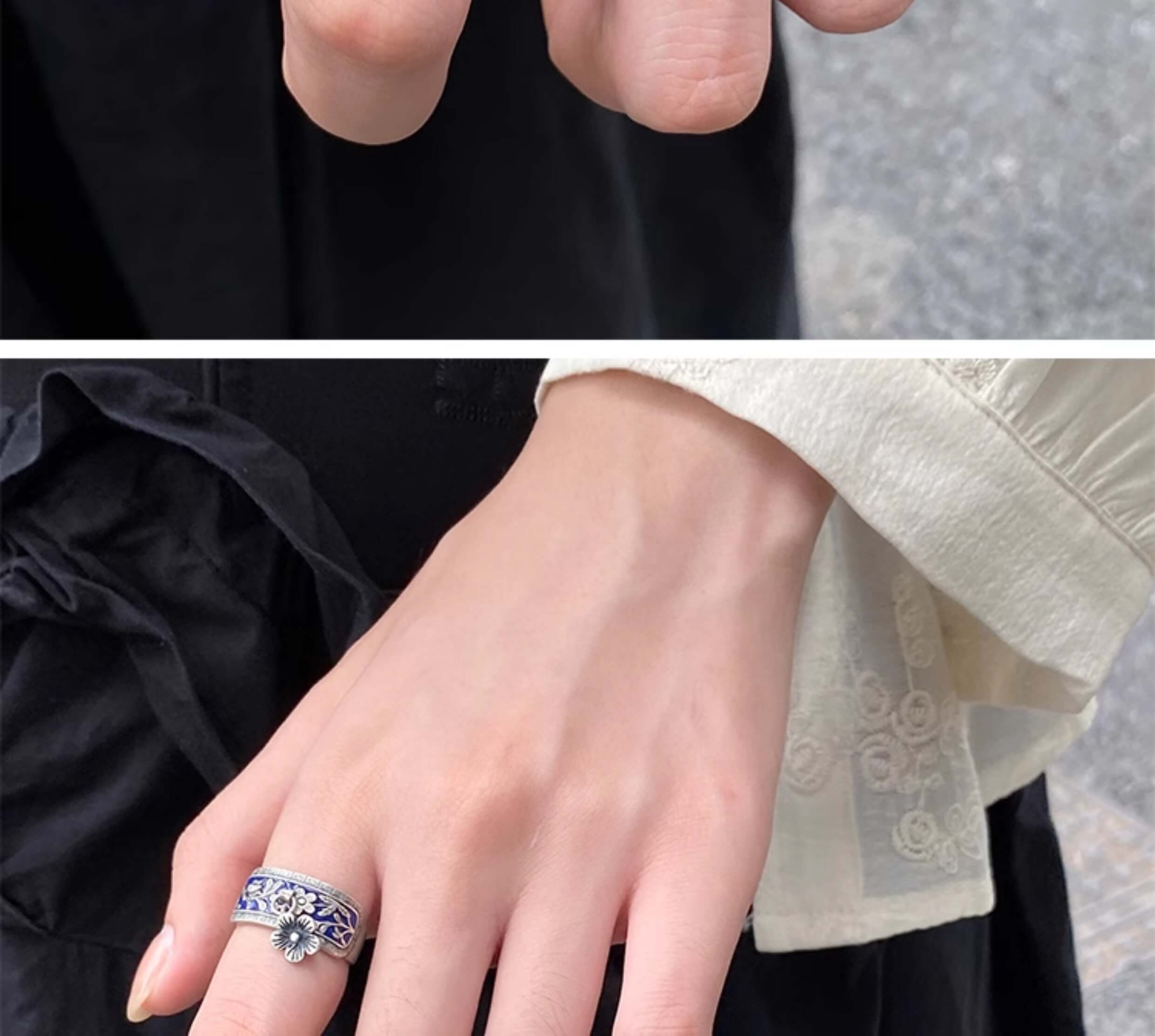 《Ten Miles of Peach Blossom》 999 Silver New Chinese Style Niche Design Ring