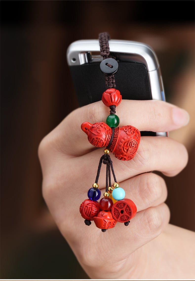 Fulu Ping An ~ Duobao Fulu red sand anti-lost men's and women's car keys