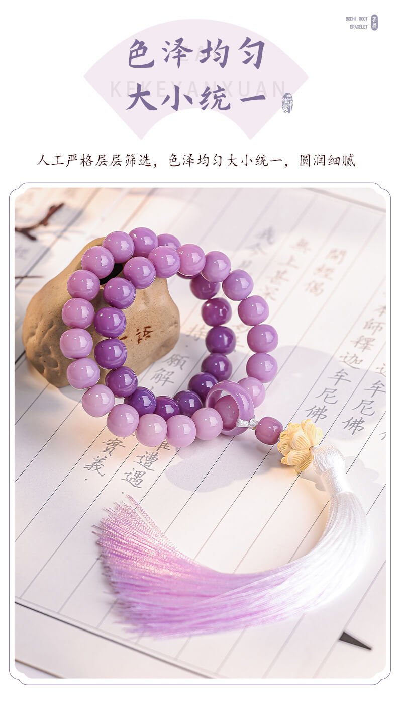 Shuitianbi~Purple Gradient Bodhi Bracelet Double Circle Handheld