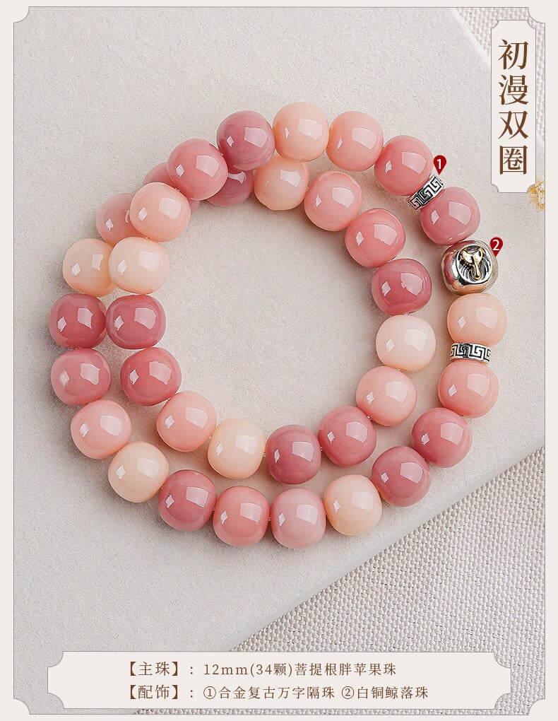 Good times and beautiful scenery ~ 108 pink Bodhi bracelets multi-circle bracelet