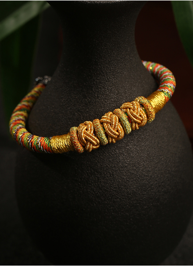 《Five Colors Streaming Light》 Dragon Knot ethnic style Tibetan style colorful rope bracelet