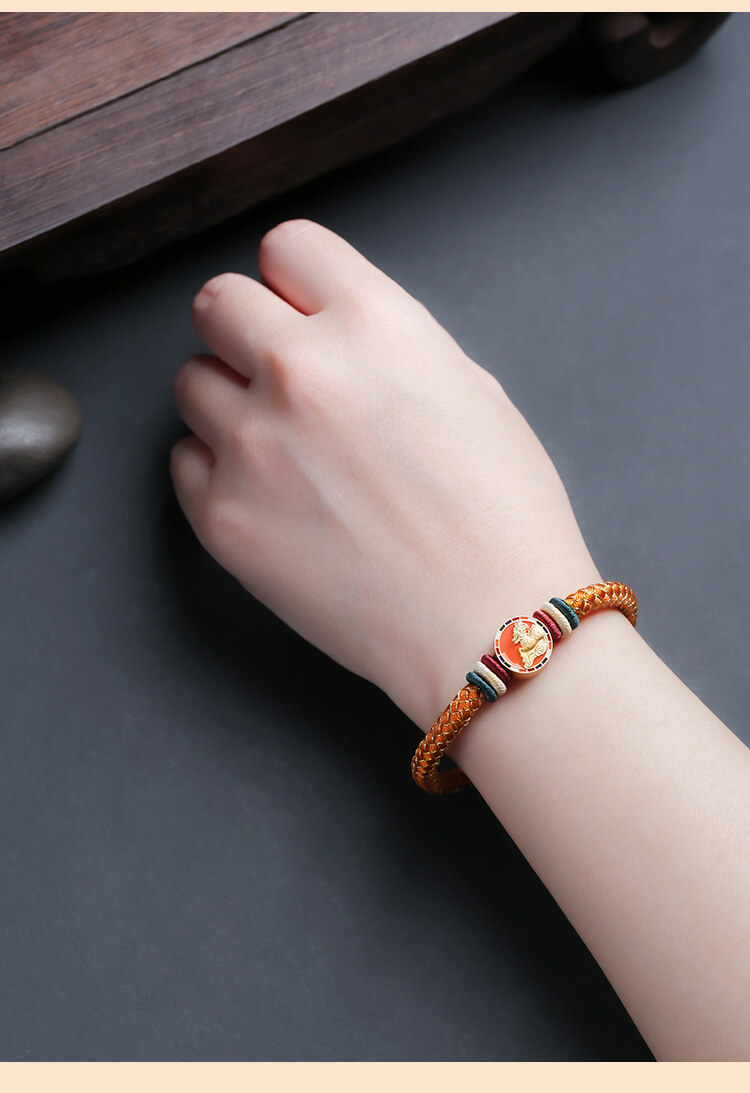 《Five Elements of Auspicious Beasts》 New Chinese Braided Bracelet for Men and Women of Metal, Wood, Water, Fire and Earth